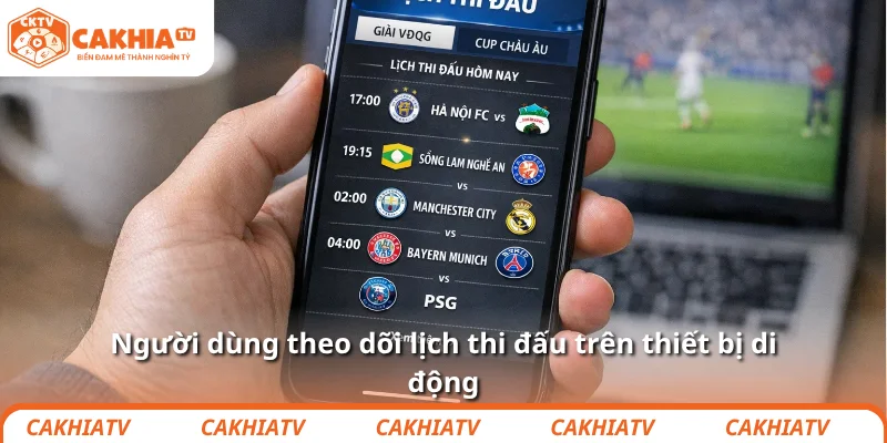 Lịch thi đấu bóng đá hôm nay chuẩn xác cho fan hâm mộ 3 Người dùng theo dõi lịch thi đấu trên thiết bị di động