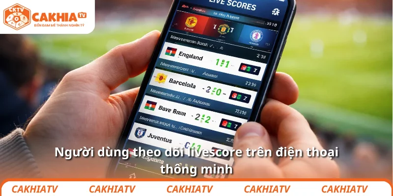 Livescore hôm nay chuẩn xác, cập nhật nhanh tại CakhiaTV 3 Người dùng theo dõi livescore trên điện thoại thông minh