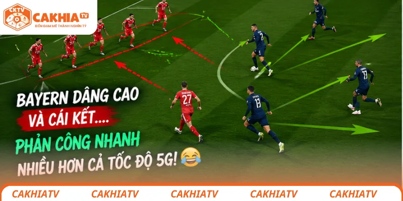 PSG đánh bại Bayern Munich: Trận cầu như phim hành động 2 Tình huống Bayern dâng cao và bị phản công nhanh
